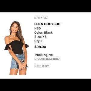 NWT OFF SHOULDER BODYSUIT